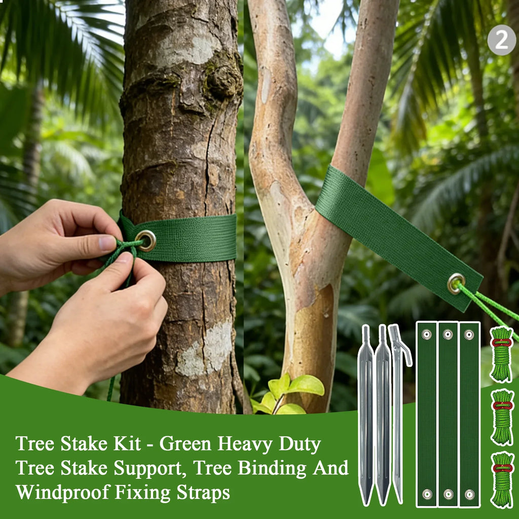 Heavy Duty Green Tree Stake Support & Tying Straps Tree Stake Straps Qme