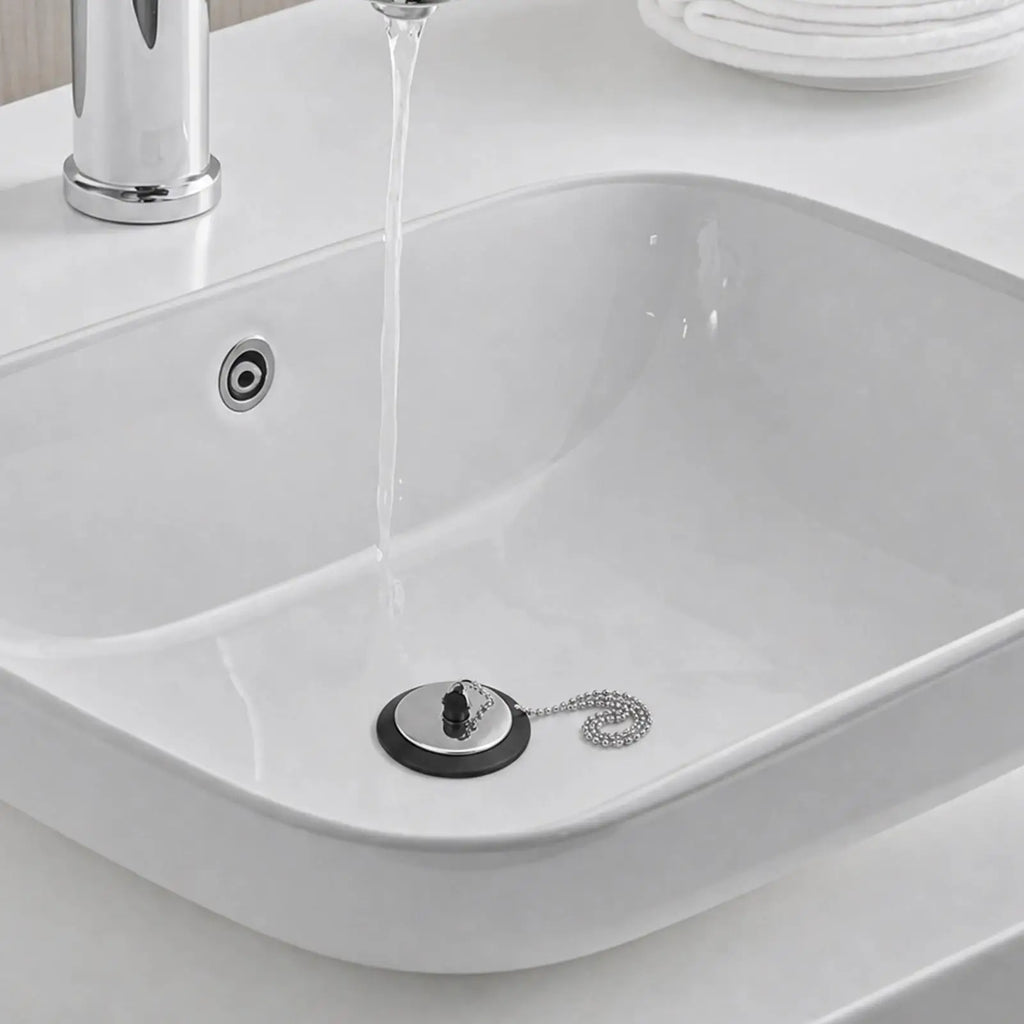 Heavy-Duty Sink Stopper with Chain – Kitchen & Bathroom Sink Drain Stopper Qme