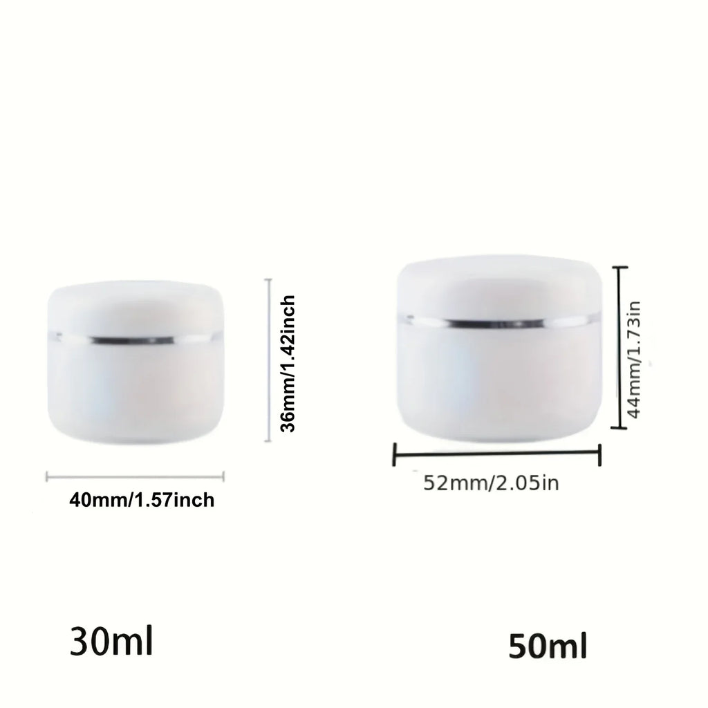 White Plastic Cosmetic Jars Twist-Top Lids | Travel Sample Jars Cosmetic Travel Jars Qme