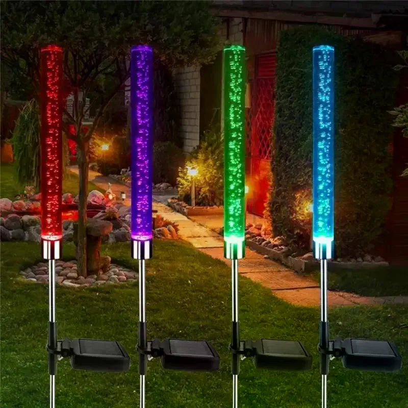 Solar Bubble Bar Garden Light – Color Changing Path Lamp Solar Path Light Qme