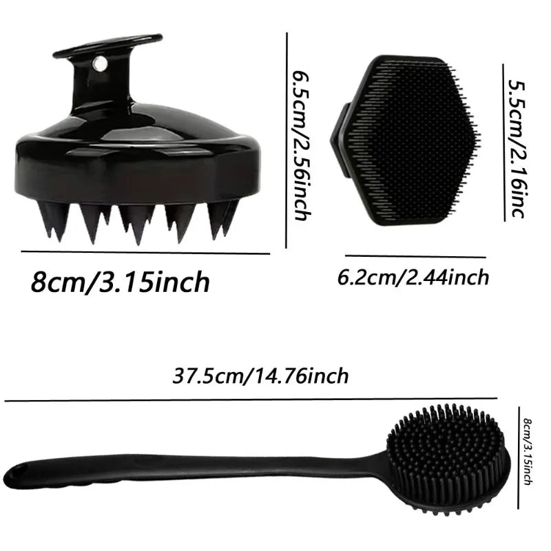 Long Handle Bath Brush – Scalp Massager & Exfoliating Brush Scalp Massage Brush Qme