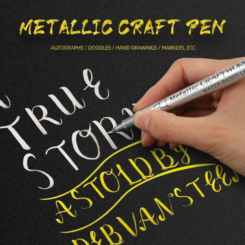 Metallic Marker Pens – Gold & Silver Waterproof Paint Pens Metallic Paint Markers Qme