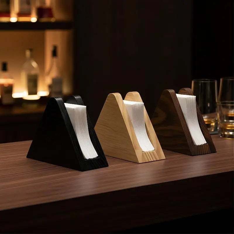 Wood Tissue Dispenser & Napkin Organizer – Non-Slip Base Tissue Dispenser Qme