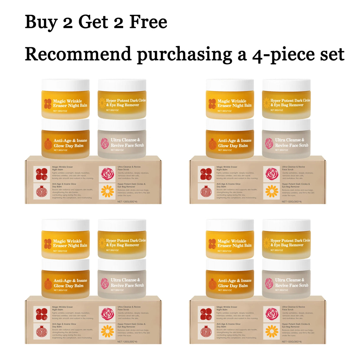 Day & Night Face Cream Set – Moisturizing Eye & Face Care Face Cream Set Qst 4 set