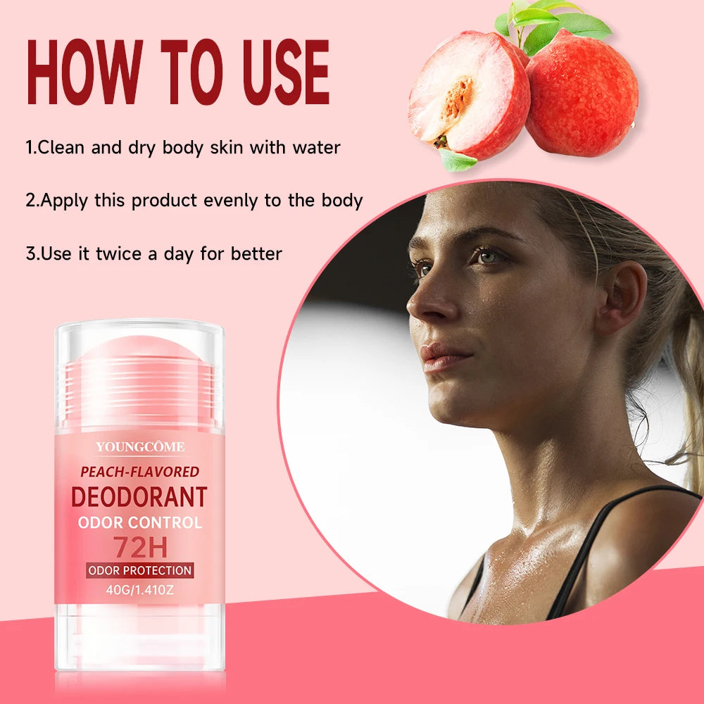 Women's Peach Vanilla Deodorant Lotion – Long-Lasting Fragrance Deodorant Lotion Stick Qst