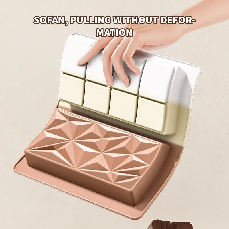 Large Deep Silicone Chocolate Bar Mold | Dubai Pistachio Style Silicone Chocolate Mold Qme