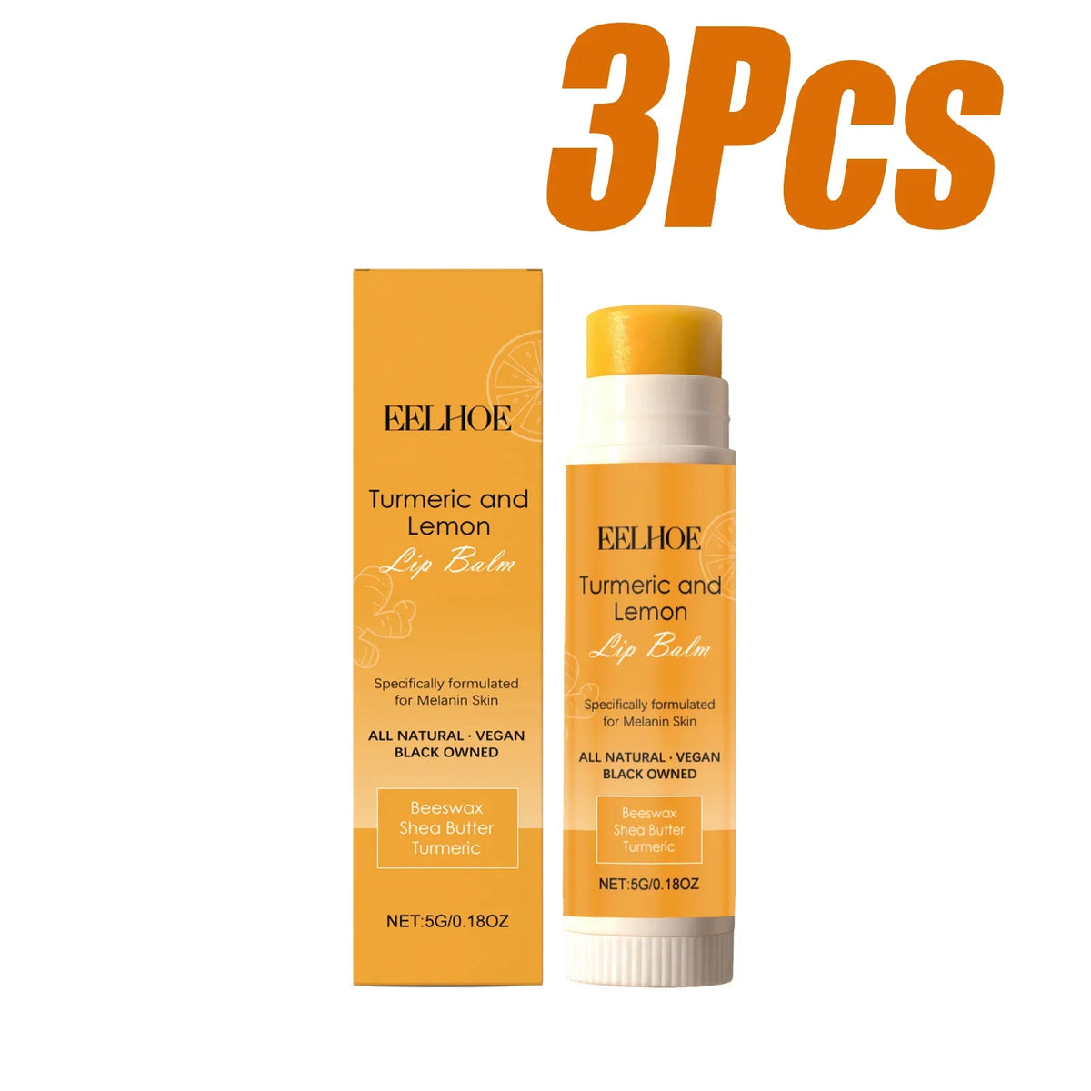 Turmeric Lemon Lip Balm – Brightening & Moisturizing | Qme Lip Balm Qme 3 x 5g Boxed