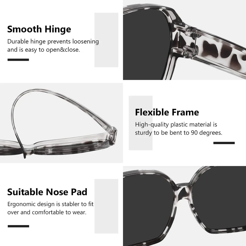 VOPHA Oversized Fit-Over Sunglasses UV400 Unisex 2-Pack Fit-Over Sunglasses Qst