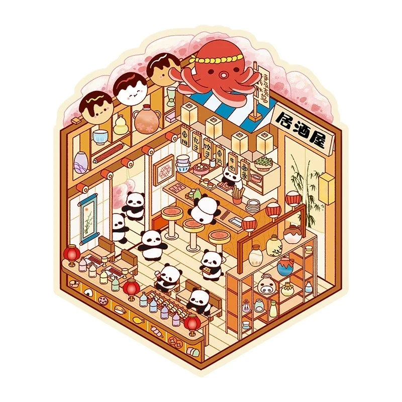 DIY 3D Miniature Landscape Stickers – Cabin Scene Craft Kit DIY Craft Stickers Qme
