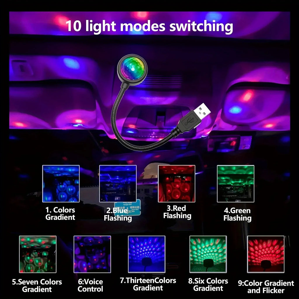 Magic Ball LED Car Interior Ceiling Light – Portable & Adjustable Car Interior Light Qme