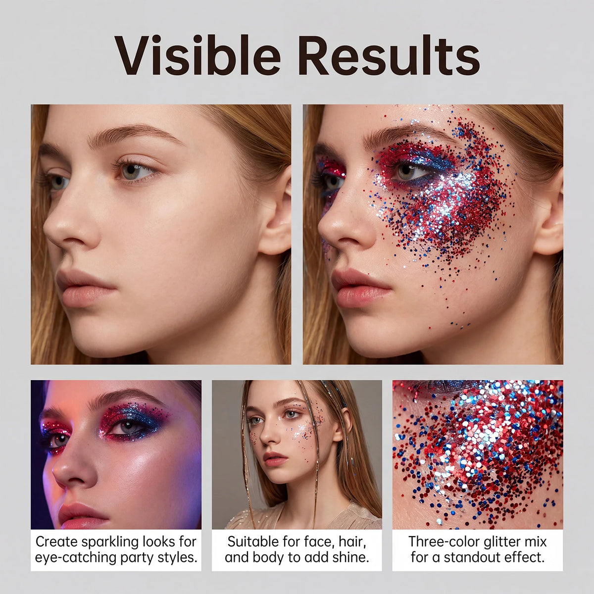 Glitter Makeup Stick – Face, Hair & Body Shimmer Cosmetic Glitter Makeup Stick Qst