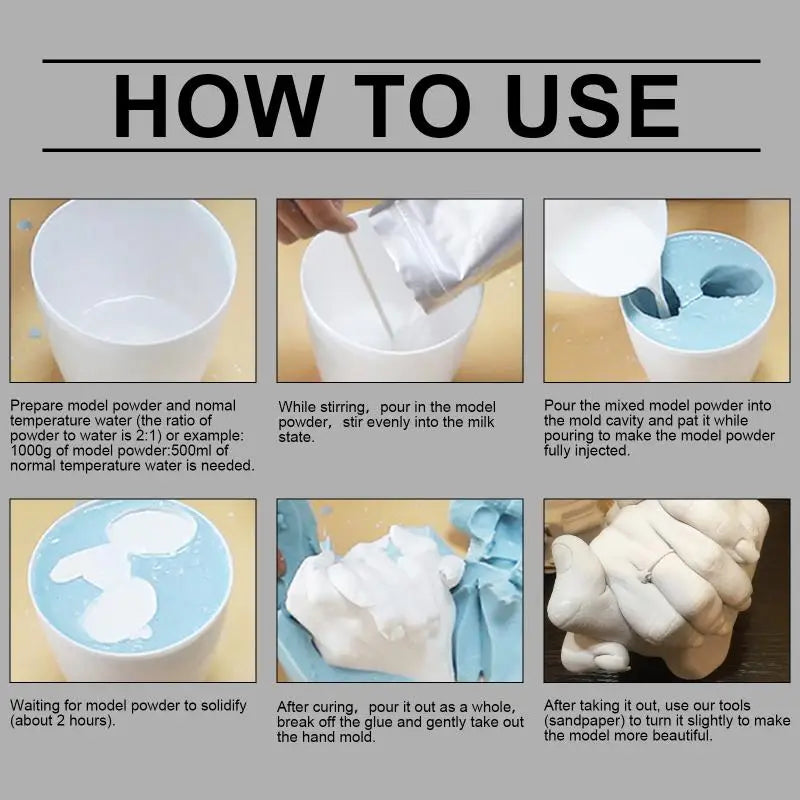 3D Hand Mold Making Kit – DIY Casting Powder Craft Set Hand Mold Casting Kit Qme