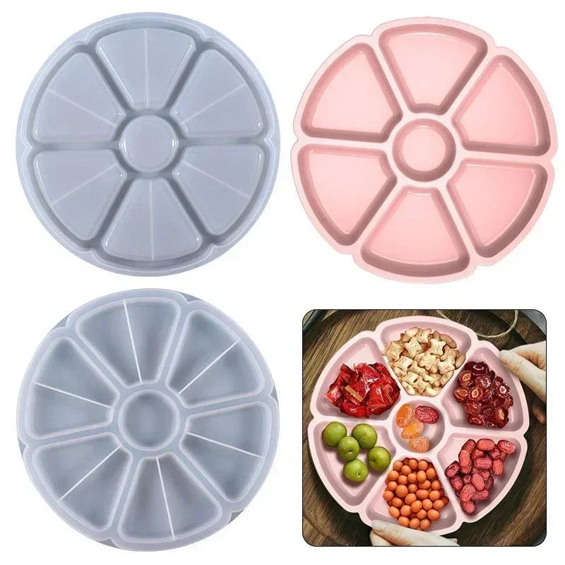 Petal Silicone Mold Tray – Fruit, Nut & DIY Partition Dish Silicone Mold Tray Qme