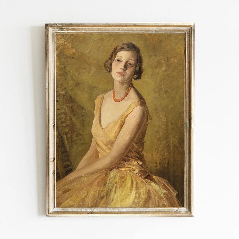 Vintage Noblewoman Portrait Canvas Wall Art Print | Home Decor Canvas Wall Art Qst