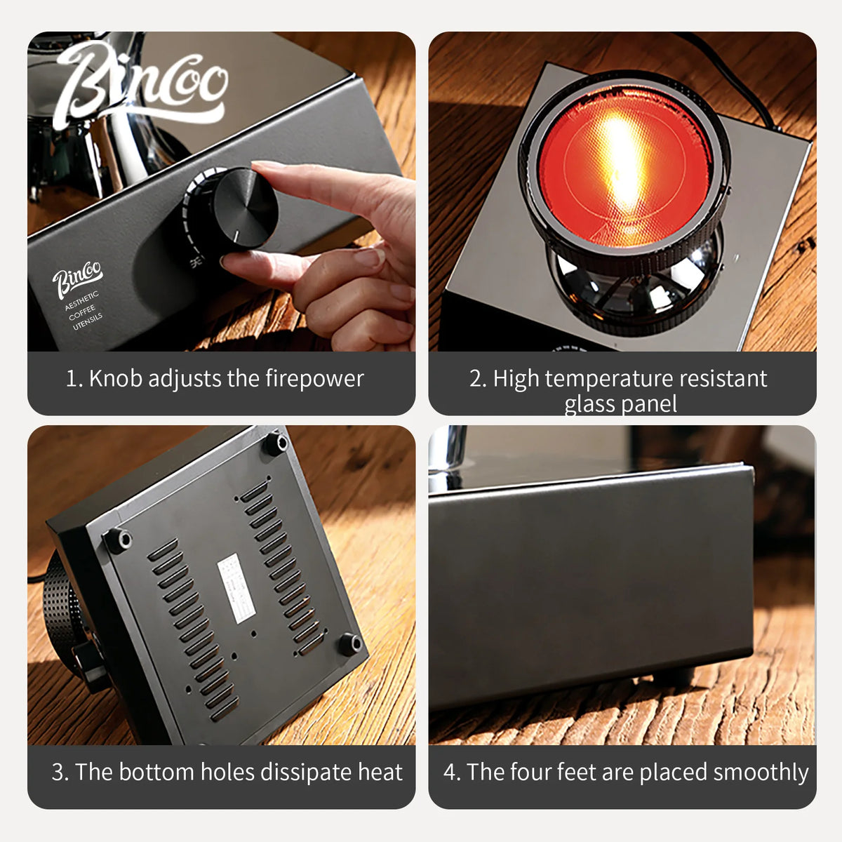 BINCOO 400W Siphon Coffee Heater – Halogen Infrared Electric Stove Coffee Brewing Heater Qst