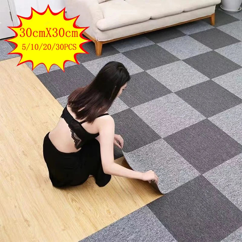 Self-Adhesive Carpet Tiles 30x30cm – Non-Slip Floor Mat Carpet Floor Tile Qst