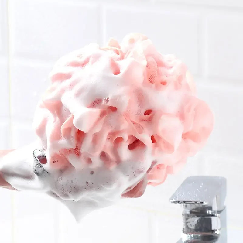 Colorful Mesh Pouf Shower Loofah Ball – Soft Bath Sponge Bath Loofah Sponge Qme