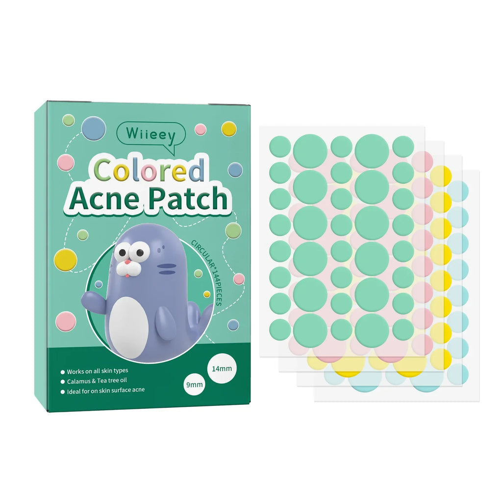 Star Pimple Patches – Colorful Invisible Skin Care Stickers 144pc Pimple Patch Stickers Qme Round CN