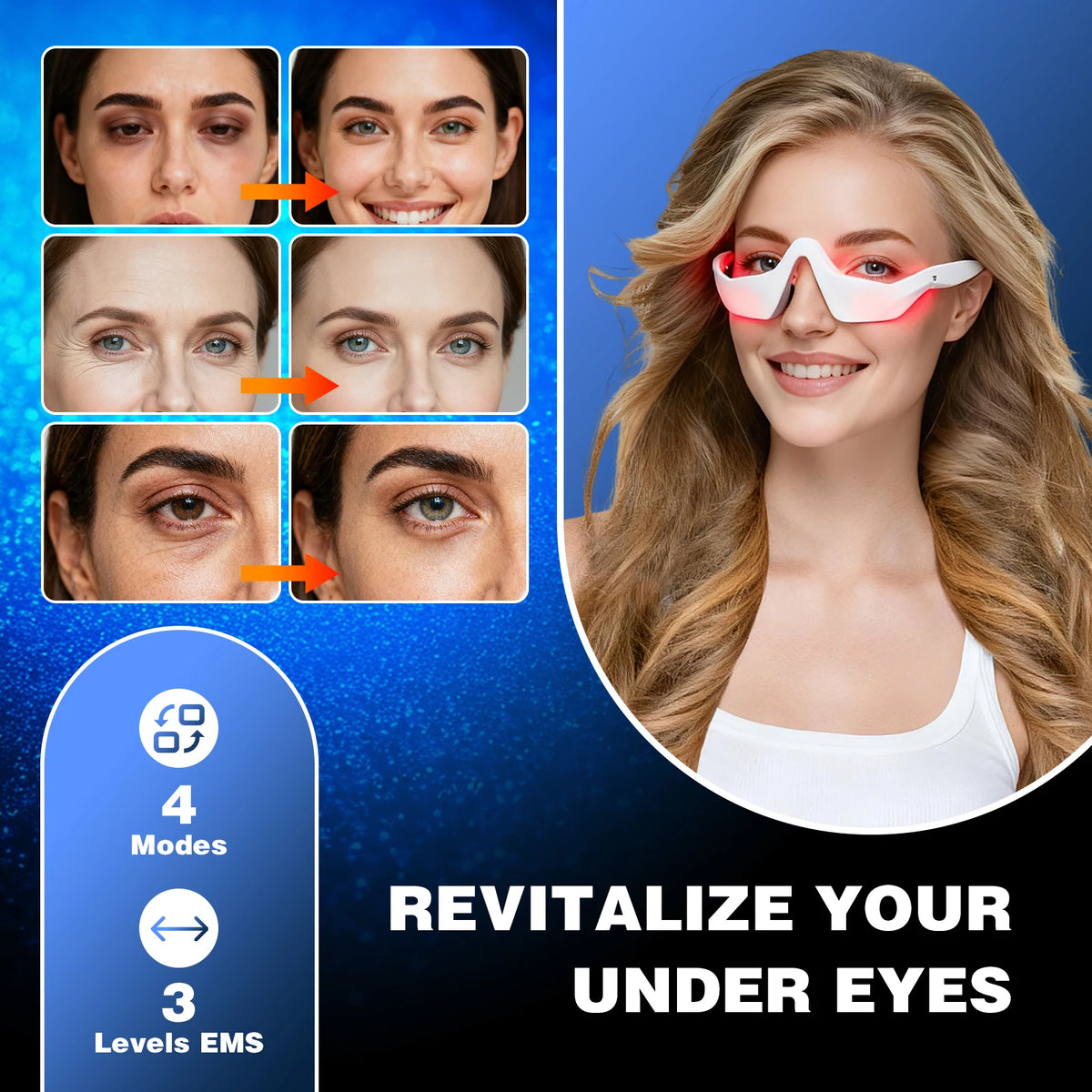 3D Eye Massager – Red Light Therapy & Microcurrent Lifting Eye Beauty Massager Qst