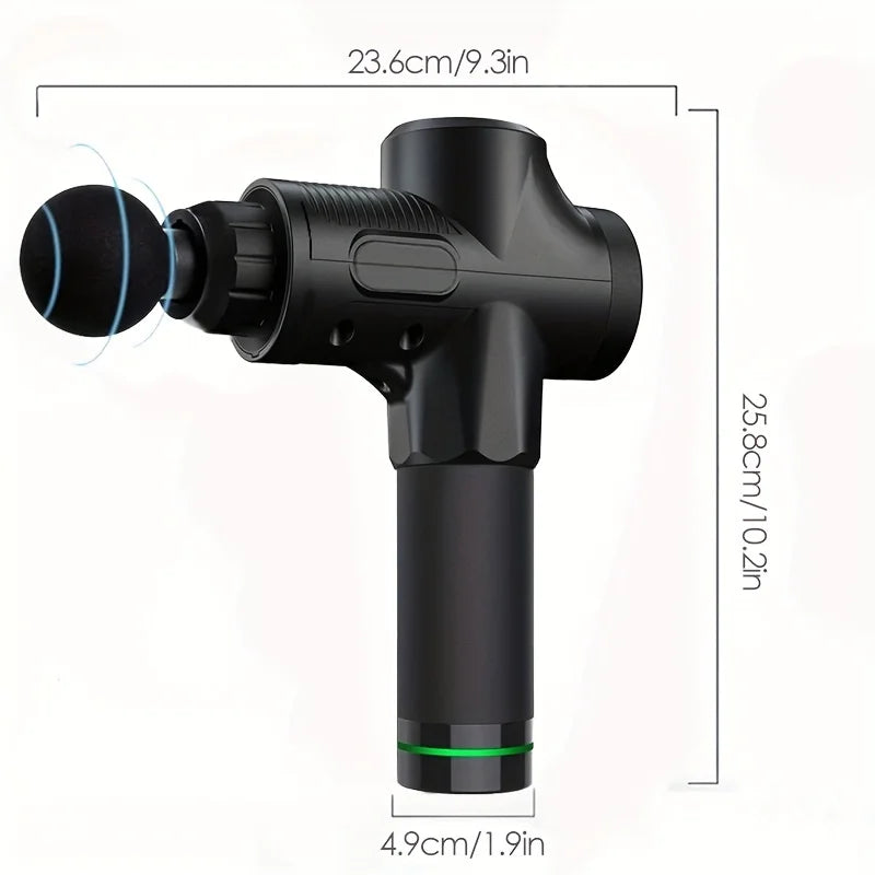 PAQIN 30-Speed Percussion Massage Gun – 4 Heads & LED Screen Percussion Massage Gun Qst