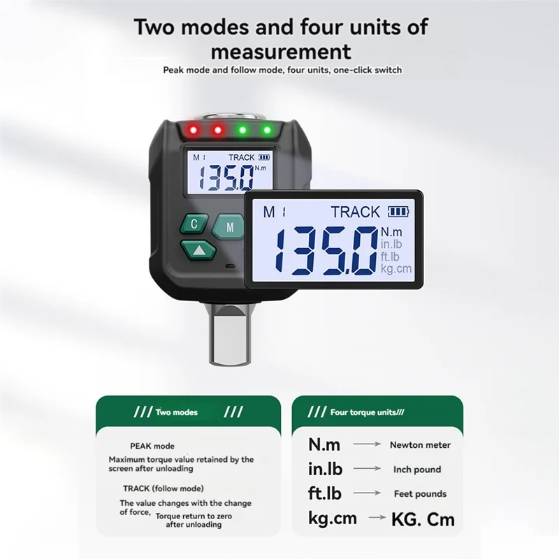 A02F Digital Torque Adapter 3/8" Drive | 10–200 N·m ±2% Digital Torque Adapter Qme Photo Color