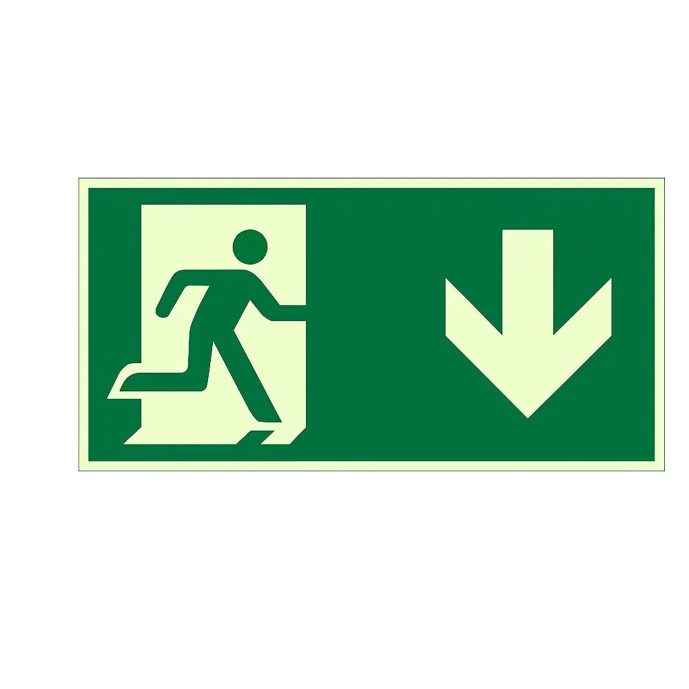 Luminous Exit Sign Wall Decal – Photoluminescent Glow Safety Safety Wall Decal Qme