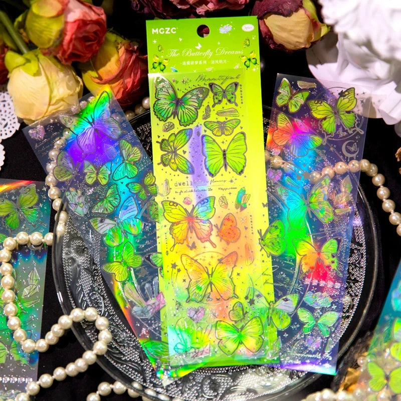 Laser Butterfly Junk Journal Stickers – DIY Collage Craft Craft Sticker Set Qme
