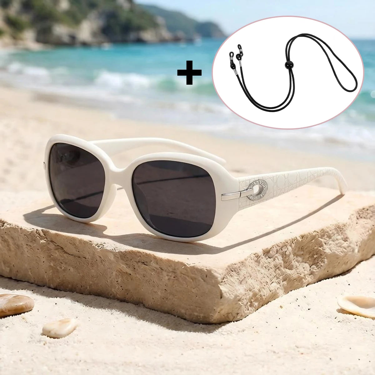 Women's Polarized UV400 Sunglasses – Retro Diamond Butterfly Frame Polarized Sunglasses Qst Light beige black