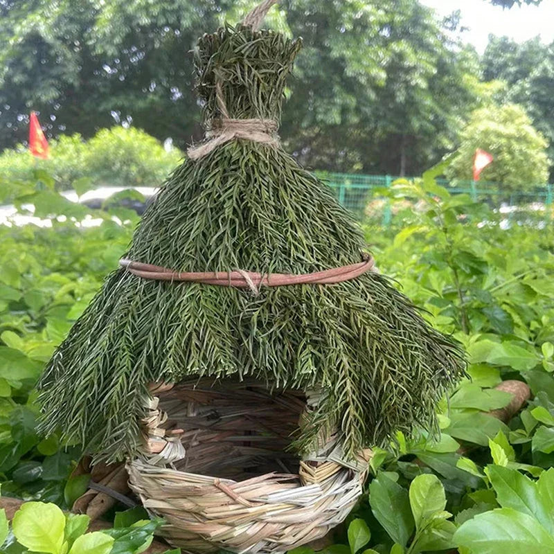 Hand-Woven Hummingbird House Window Hideaway Garden Decor Decorative Birdhouse Qme