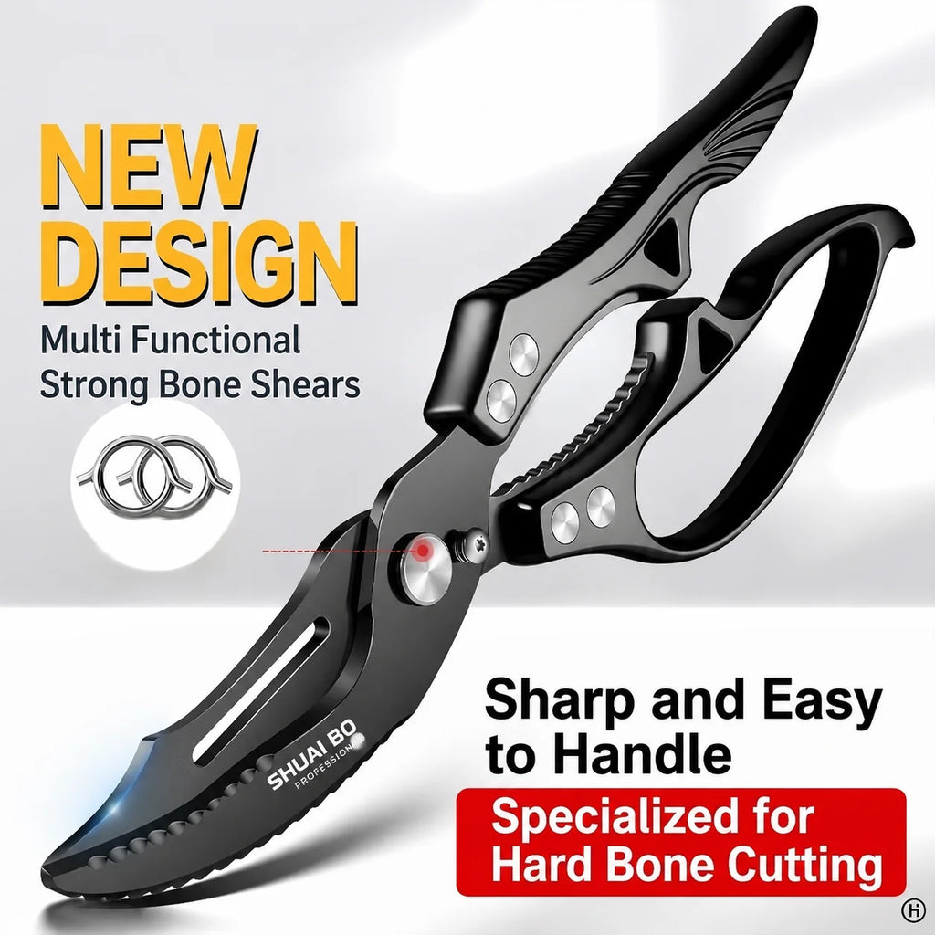 Ultra-Sharp Kitchen Scissors – Commercial Grade Stainless Steel Kitchen Scissors Qst