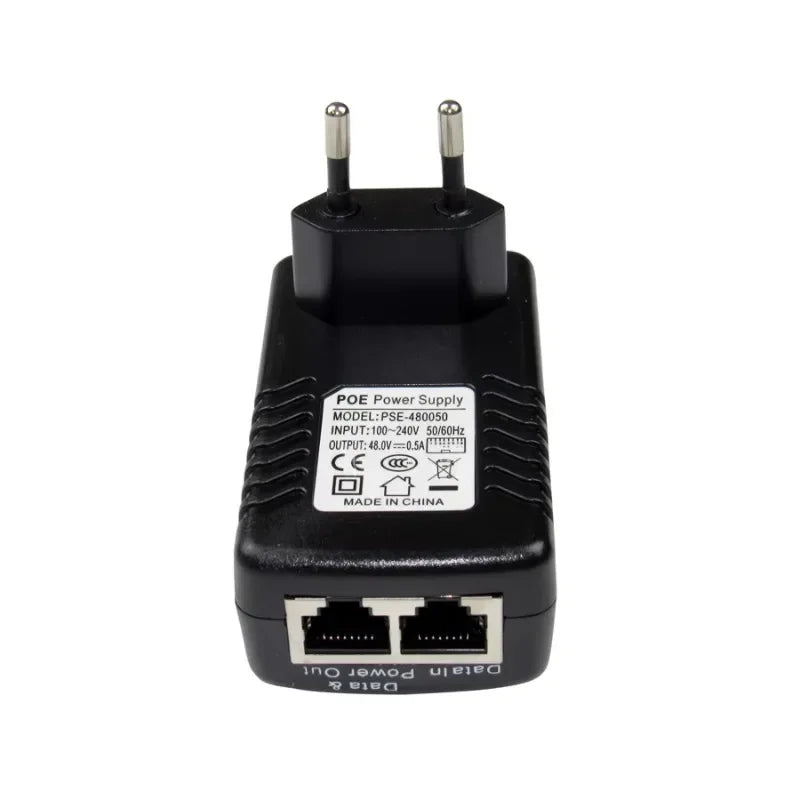 Active PoE Injector 48V 0.5A – Ethernet Power Adapter for IP Cameras PoE Injector Adapter Qme