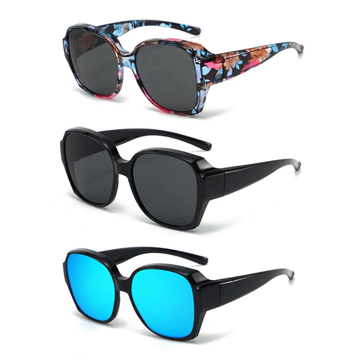 VOPHA Fit Over Sunglasses UV400 Wrap-Around Unisex T01 Fit Over Sunglasses Qst 3PCS-1