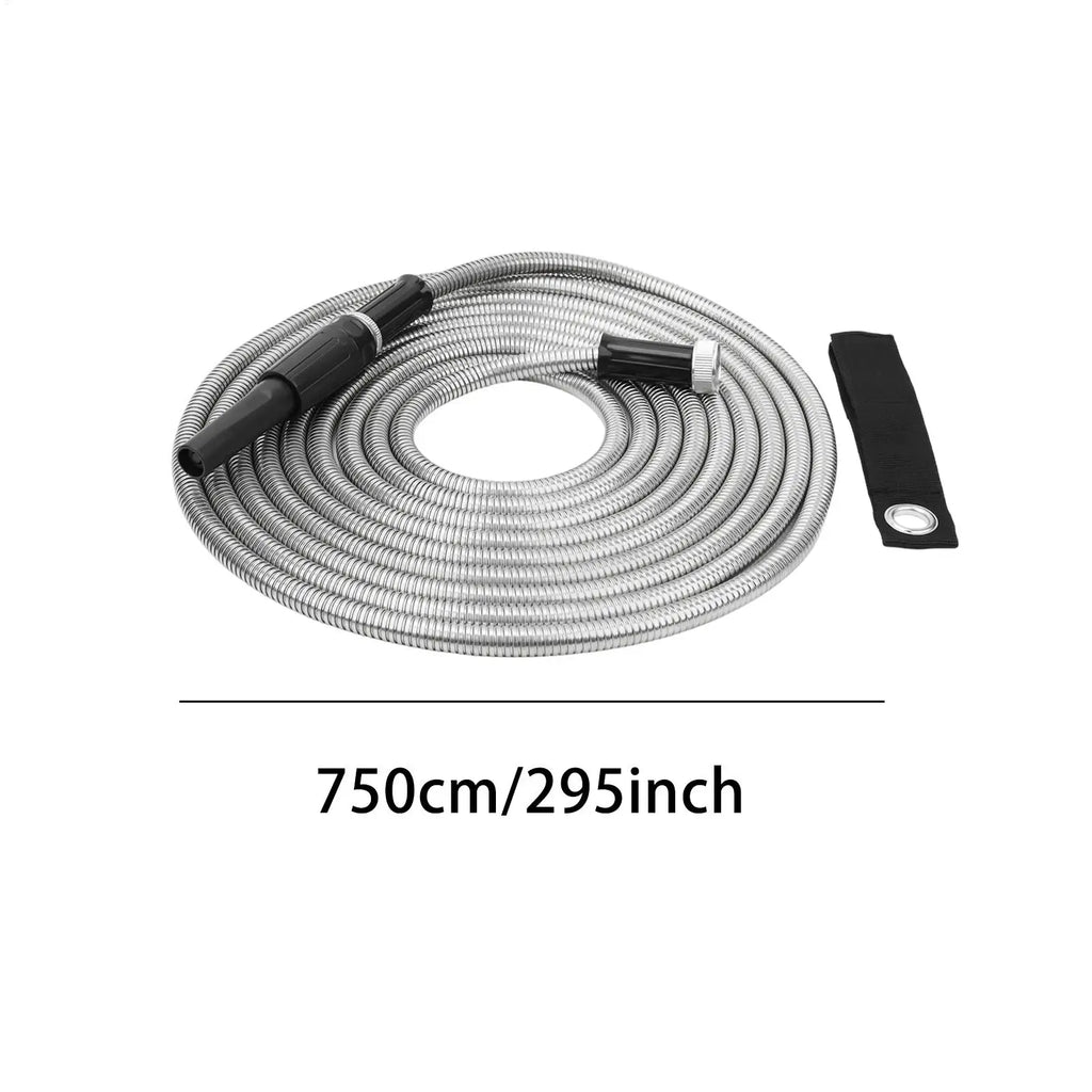 25FT Stainless Steel Garden Hose – Lawn & Irrigation Pipe Stainless Steel Garden Hose Qme