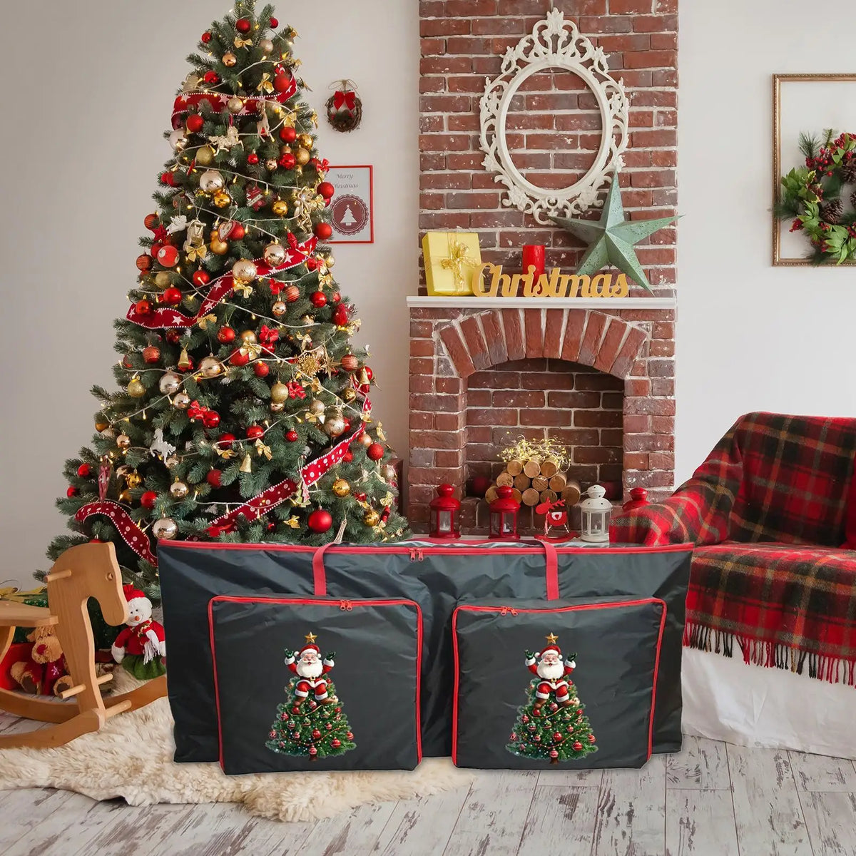 Extra Large Zippered Christmas Tree Storage Box – Reinforced Holiday Storage Bag Qme
