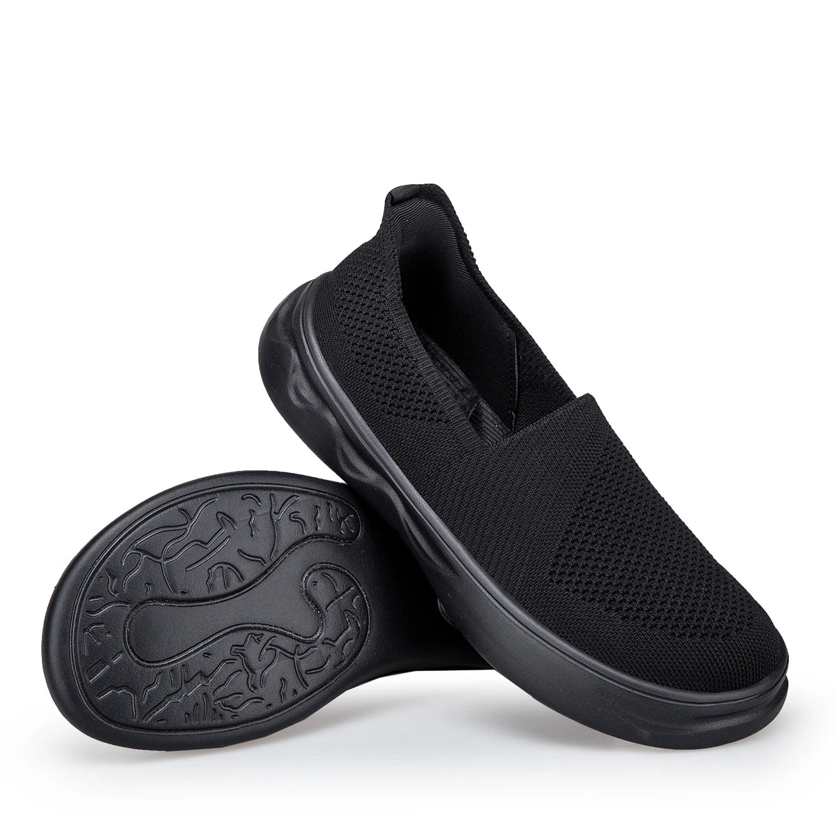 Women's Minimalist Wide-Fit Barefoot Mesh Sneakers Slip-On Barefoot Sneakers Qst Black 38