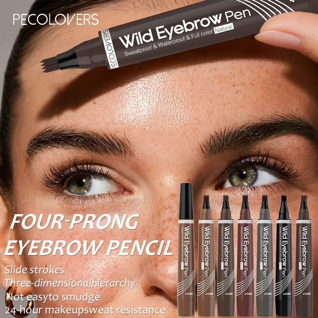 4-Pronged Liquid Eyebrow Pencil – Waterproof & Gap-Filling Liquid Eyebrow Pencil Qme