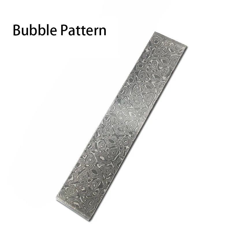 Damascus Steel Knife Blank Billet – Heat Treated DIY Bar 22x3cm Knife Making Billet Qst 22x3x0.3CM Bubble