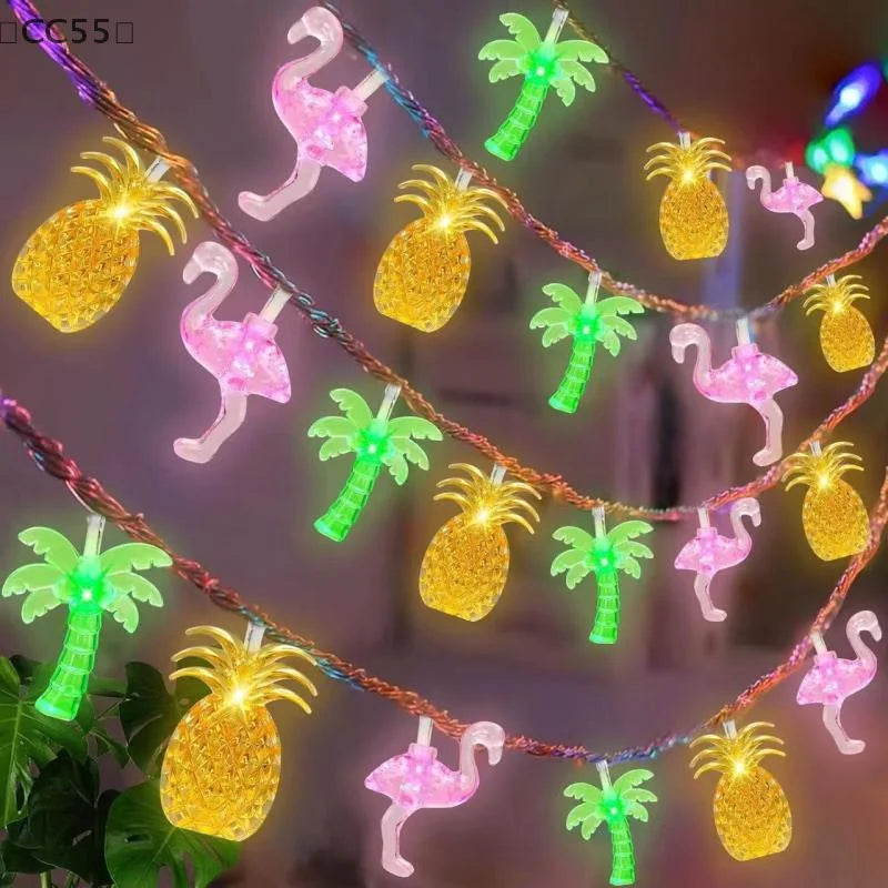 Hawaiian Tropical LED Light String – Luau Birthday Party Décor Party String Lights Qst