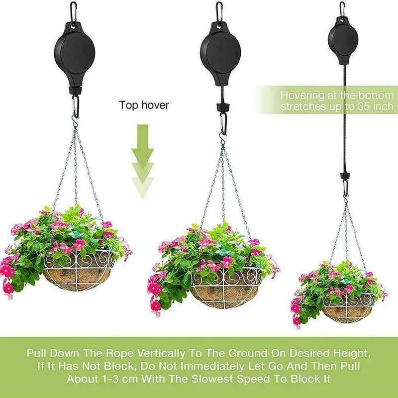 Smart Pulley Hanger for Hanging Baskets | Easy Garden Tending Garden Pulley Hanger Qme