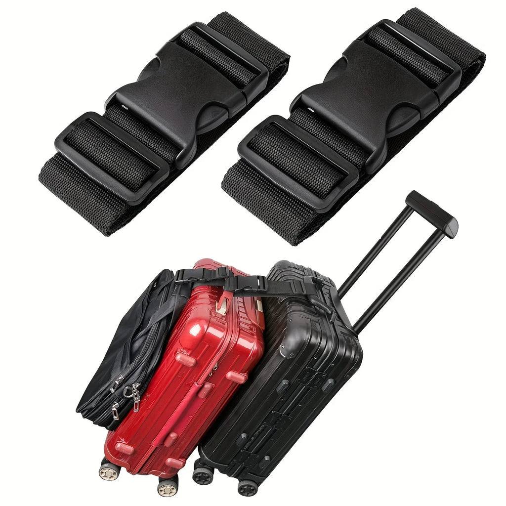 Adjustable Luggage Strap with Buckle | Travel Suitcase Belt Luggage Strap Qme
