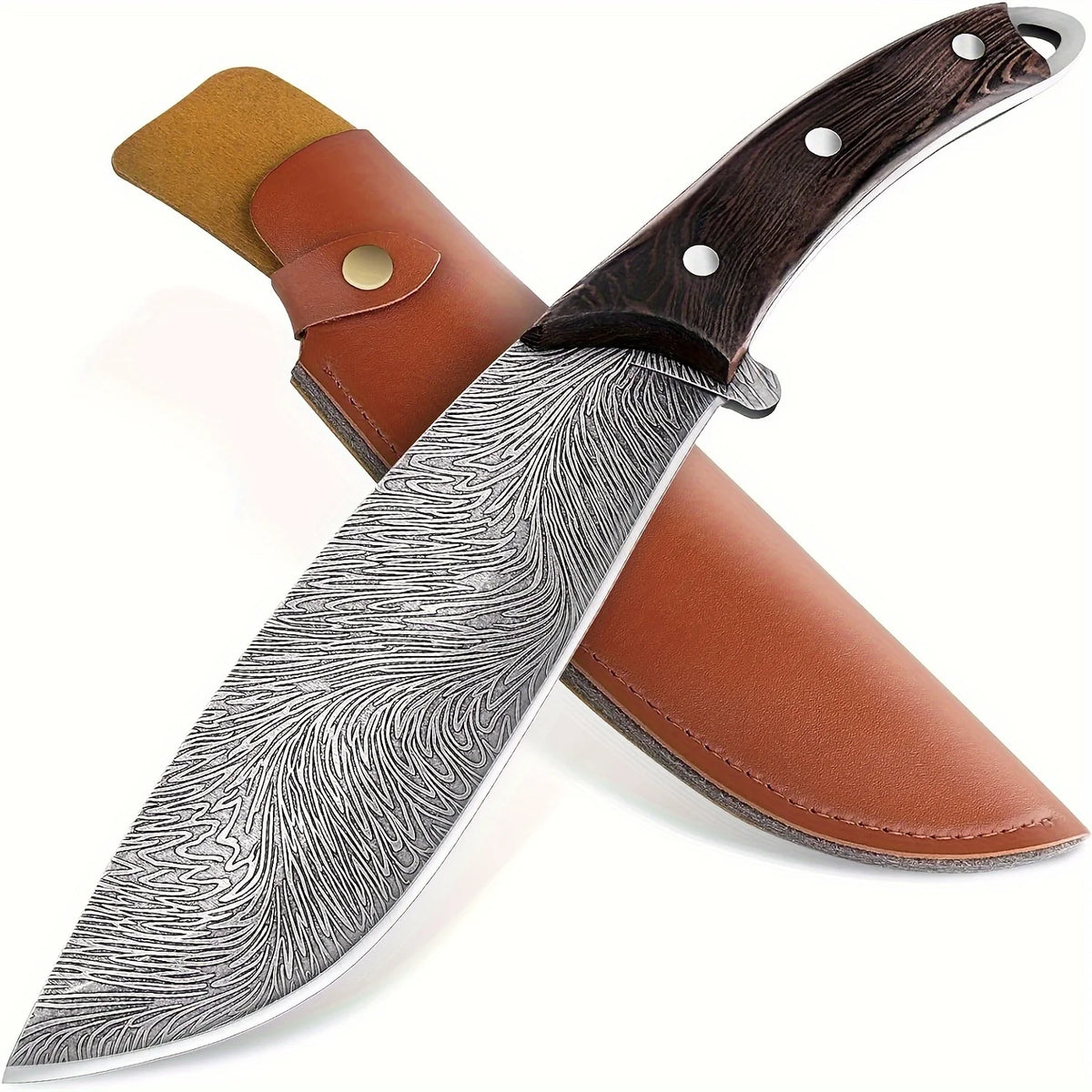 PLYS D2 Steel Full Tang Fixed Blade Outdoor Knife with Sheath Fixed Blade Knife Qst 1PC