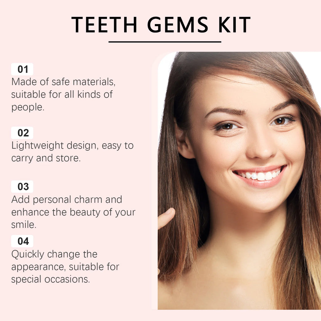 Tooth Gem DIY Kit – Gems, Stickers & Application Tools Tooth Gem Kit Qst