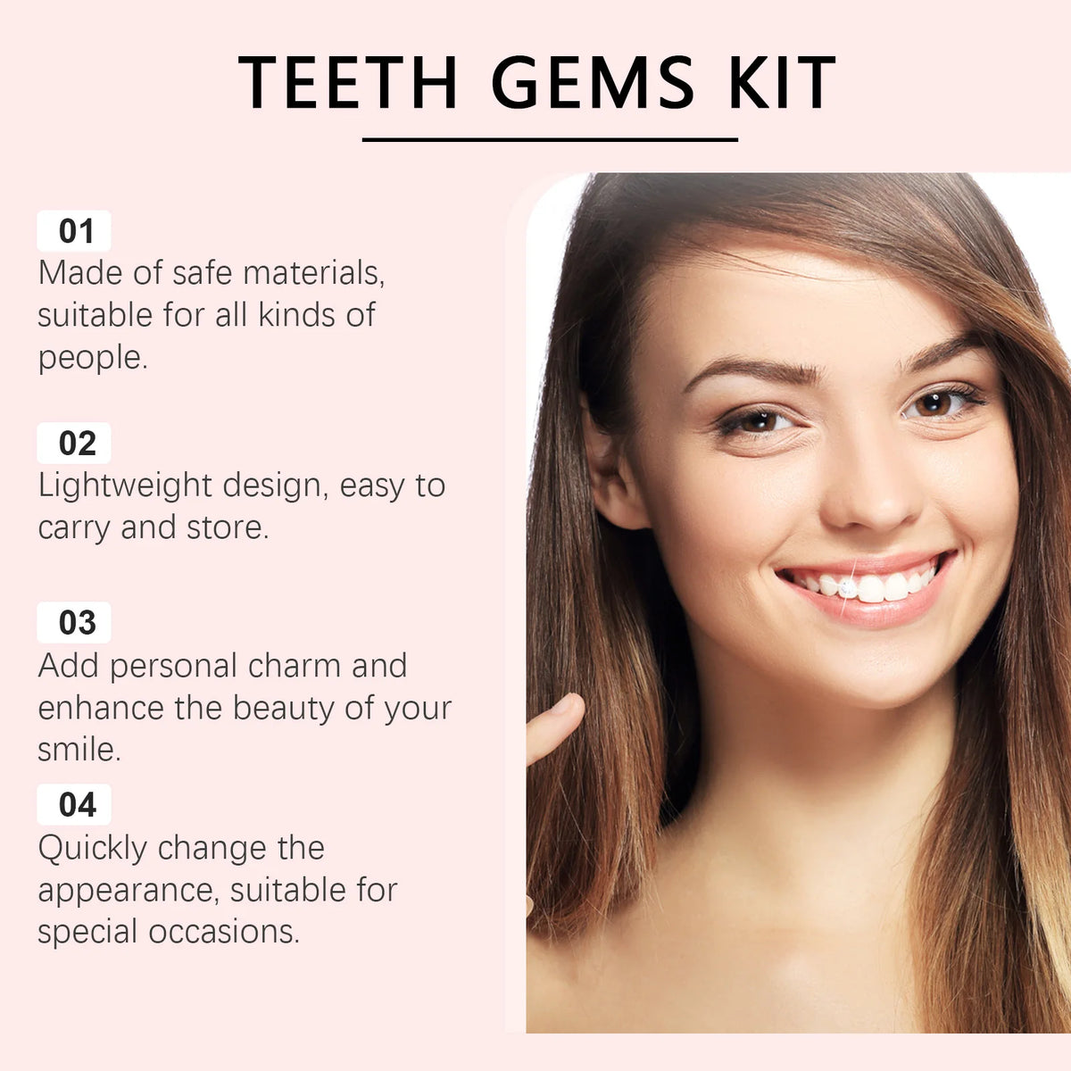 Tooth Gem DIY Kit – Gems, Stickers & Application Tools Tooth Gem Kit Qst