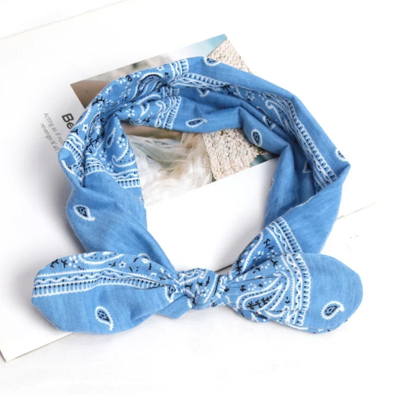 Women's Elastic Soft Vintage Headbands – Yoga & Workout Yoga Headband Qme SKY BLUE