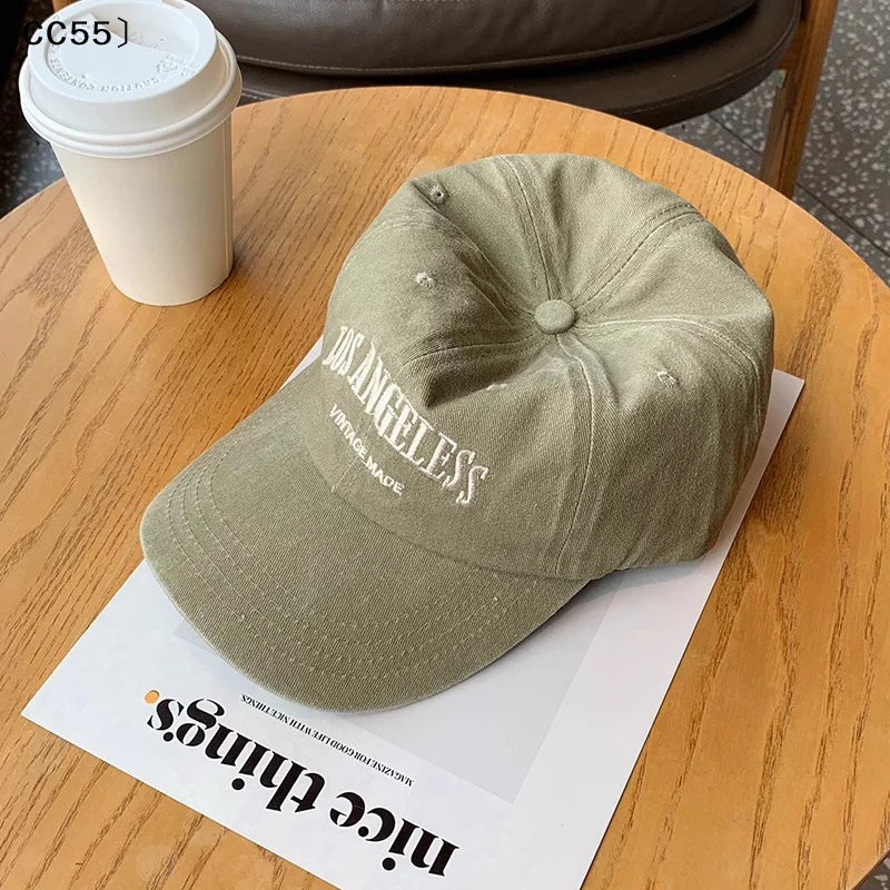 Retro Cotton Baseball Cap Unisex Embroidered Adjustable Hat Baseball Cap Qst