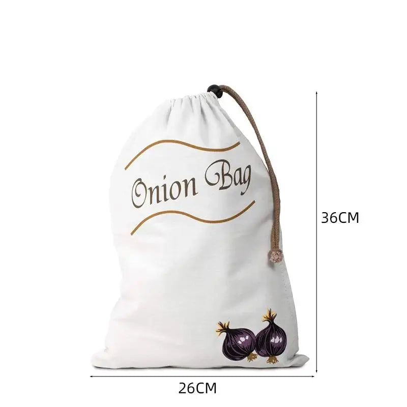 Reusable Canvas Drawstring Vegetable & Potato Storage Bag Vegetable Storage Bag Qst Onion