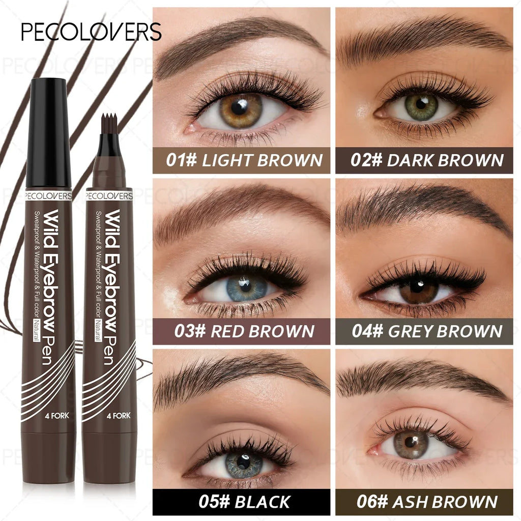 4-Pronged Liquid Eyebrow Pencil – Waterproof & Gap-Filling Liquid Eyebrow Pencil Qme