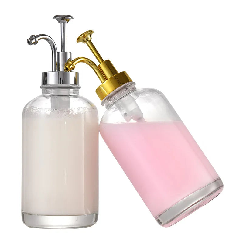 Clear Glass Dispenser Bottle – Soap, Lotion & Syrup Pump Glass Pump Dispenser Qme