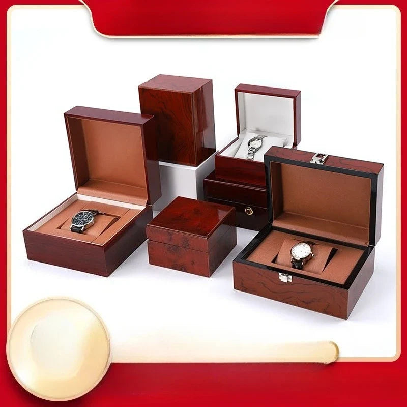Flip-Top Solid Wood Watch & Jewelry Storage Box | 15 Colors Jewelry Storage Box Qme