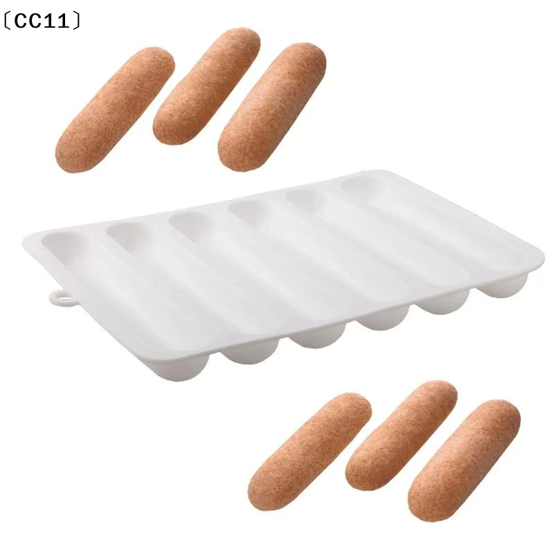 Silicone Eclair & Cream Puff Baking Mold – 6, 8 or 12 Cells Silicone Baking Mold Qme